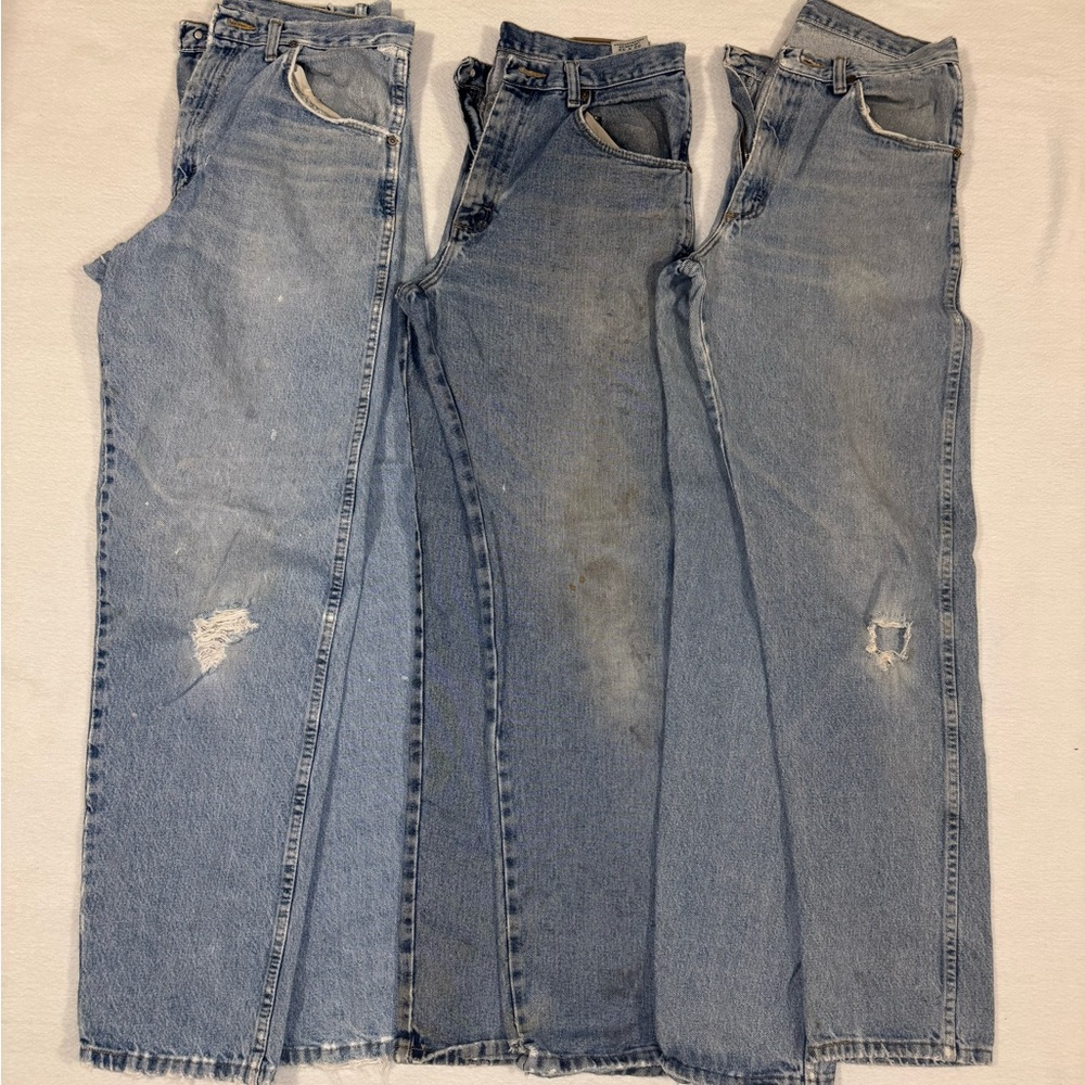 Vintage Wranglers Jeans Worn Paint Stained Grungy Men’s Ripped at Knees